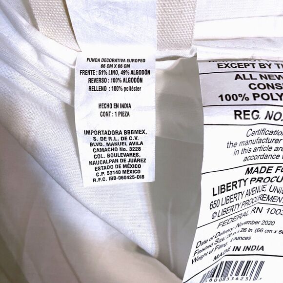 Wamsutta Vintage Linen Cotton Floral Quilted EURO Pillow Sham Square 26 x 26 - Picture 5 of 5